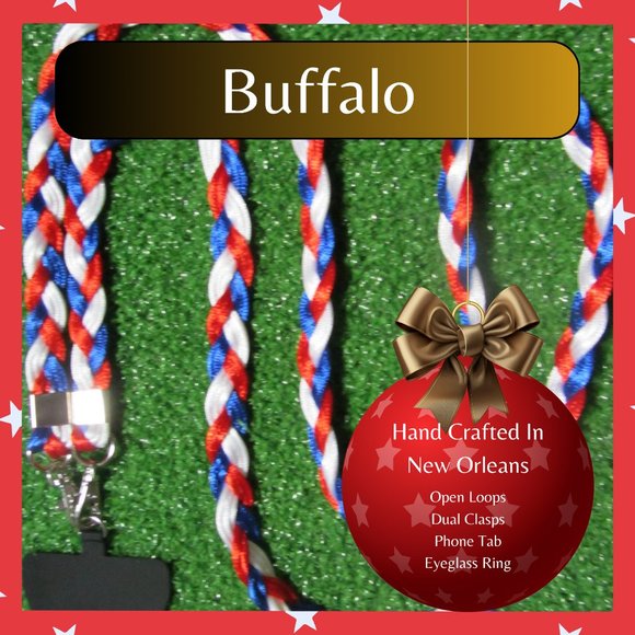Braided Universal Phone Lanyard, Sports Team Colors, Buffalo Football - Picture 11 of 11
